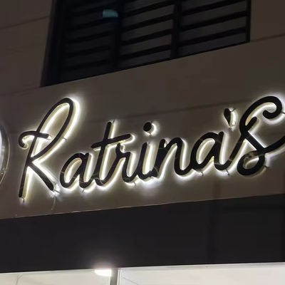 Εξωτερικό κατάστημα Προσαρμοσμένες πινακίδες Αλουμινίου LED Ακρυλικό 3D σήμα με φως από πίσω για Προσαρμοσμένο λογότυπο εταιρείας