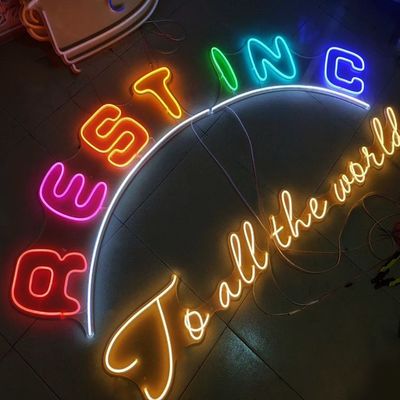 Προσαρμοσμένο LED Neon Sign Πάρτι Γενέθλια Ευχές για τοίχο Ροζ διακόσμηση δωματίου Ευχάριστα γενέθλια Neon Bar Σινιάλα