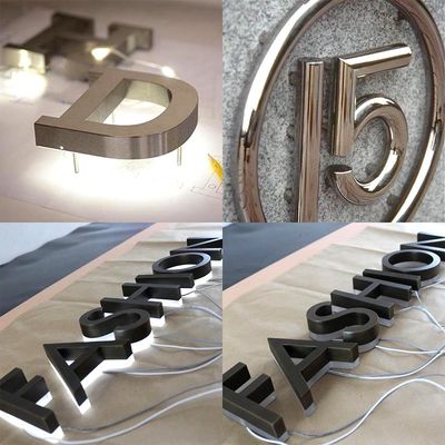 PC Ακρυλικό 3D γράμματα LED φωτισμένο πίσω φωτισμένο Πρακτορείο διαφήμισης για εξωτερικούς χώρους σε 28C