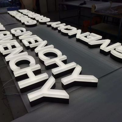 LED Ακρυλικό κατασκευασμένο 3D φωτισμένο μπροστινό μέρος του καταστήματος διαμετρικά γράμματα