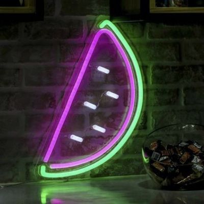 Προσαρμοσμένο λογότυπο Neon Light για διαφήμιση Green Purple Watermelon Design στο 28C Business