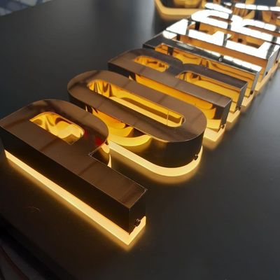12V backlit LED γράμματα από ανοξείδωτο χάλυβα για καταστήματα