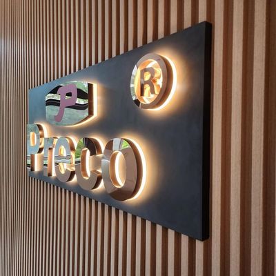 Χιόνι Σύγχρονη απλότητα 3D LED φωτισμένο γράμμα Σημάδι για σταθμούς λεωφορείων Αναπροσαρμοστής τροφοδοσίας
