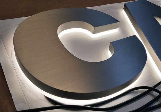 Ατσάλινη μεταλλική LED σήμανση για το εξωτερικό γραφείο εστιατορίου Custom Business Building