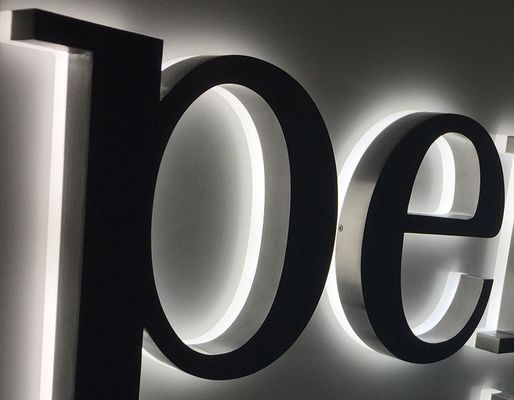 Ατσάλινη μεταλλική LED σήμανση για το εξωτερικό γραφείο εστιατορίου Custom Business Building