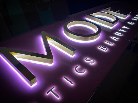 Διαφημιστικοί σκοποί Ατσάλινα μεταλλικά LED πινακίδες για προσαρμοσμένα επιχειρηματικά κτίρια
