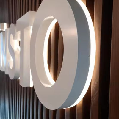 Εξωτερικό λογότυπο από ανοξείδωτο χάλυβα PVC Εμπορικό τοίχος LED Χιονισμένο μέταλλο