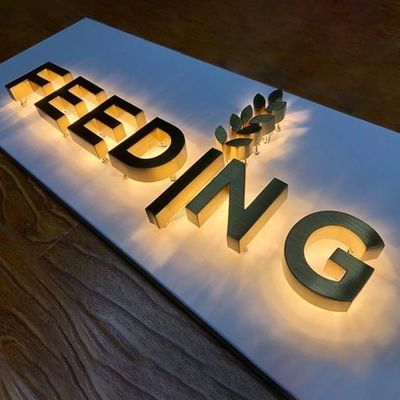 12V LED Strips Ακρυλικές γραμματοσειρές από ανοξείδωτο χάλυβα Custom Business Outdoor Signs