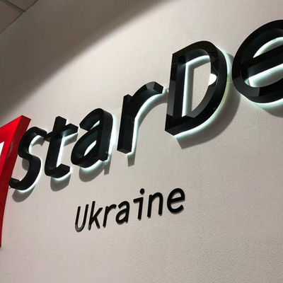 Προσαρμοσμένο Laser Cutting 3D Metal Wall Logo Letters για LED Backlit Σήμα από ανοξείδωτο χάλυβα