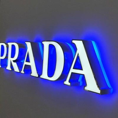 Εξωτερική πόρτα LED ακρυλική διπλής όψης πινακίδα με πολυχρωματικό φωτισμένο λογότυπο
